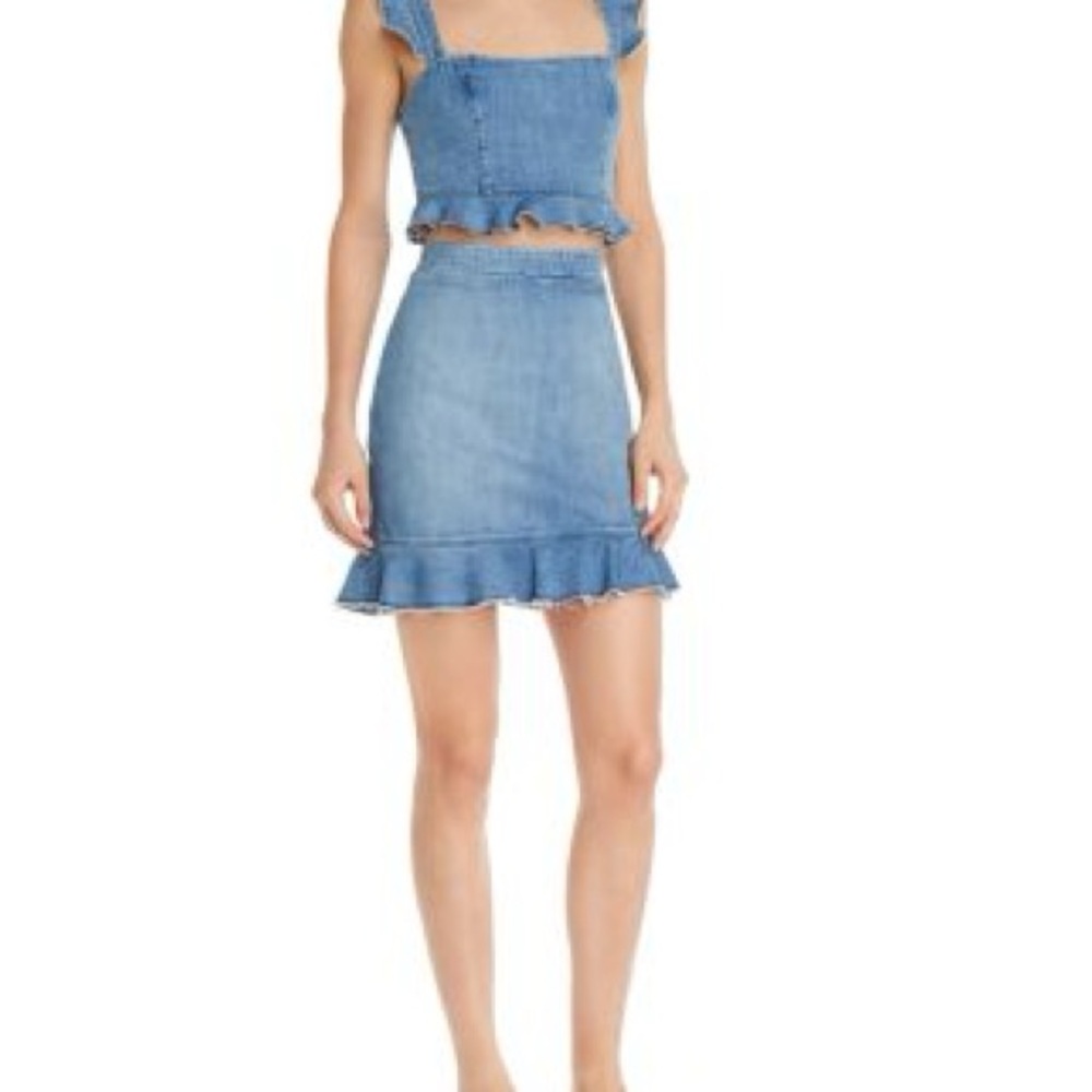 Show Me Your MuMu Blue Denim Skirt Set